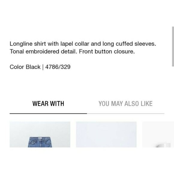 Zara Women’s Black Floral Embroidered Long Sleeve Button Up Lightweight Shirt S - Picture 9 of 11